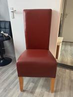 Bordeaux rode stoelen, Huis en Inrichting, Stoelen, Gebruikt, Leer, Ophalen of Verzenden, Vier