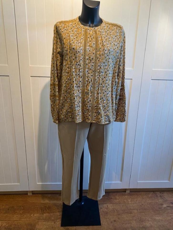 Silvercreek Open32 Kiara blouse oker grijs bruin beige L 40, Kleding | Dames, Blouses en Tunieken, Nieuw, Maat 42/44 (L), Overige kleuren