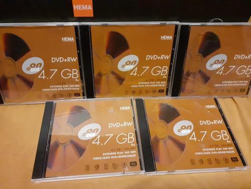 DVD+RW 5stuks Hema, herschrijfbaar., Computers en Software, Beschrijfbare discs, Nieuw, Dvd, Herschrijfbaar, Ophalen of Verzenden