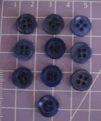 10 Blauwe knoopjes ø 13mm., Hobby en Vrije tijd, Ophalen of Verzenden, Nieuw, Knoop of Knopen