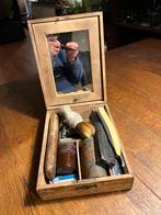 Antieke vintage Scheerkist met Inhoud, Antiek en Kunst, Curiosa en Brocante, Ophalen of Verzenden