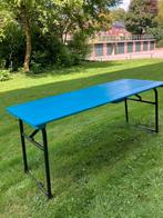 Tuintafel legertafel biertafel in vrolijke kleur 180-70 h75, Ophalen, Gebruikt, Rechthoekig, Hout