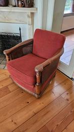 Antieke relaxstoel, Ophalen, Gebruikt, Riet of Rotan, 50 tot 75 cm