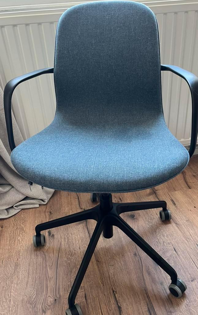 Ikea langfjall bureaustoel, Huis en Inrichting, Bureaustoelen, Gebruikt, Bureaustoel, Blauw, Ophalen