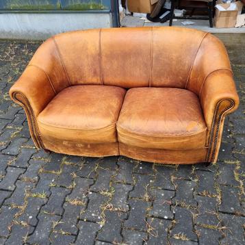 2x schapenleren bank vintage Joris + BEZORGING GRATIS  beschikbaar voor biedingen