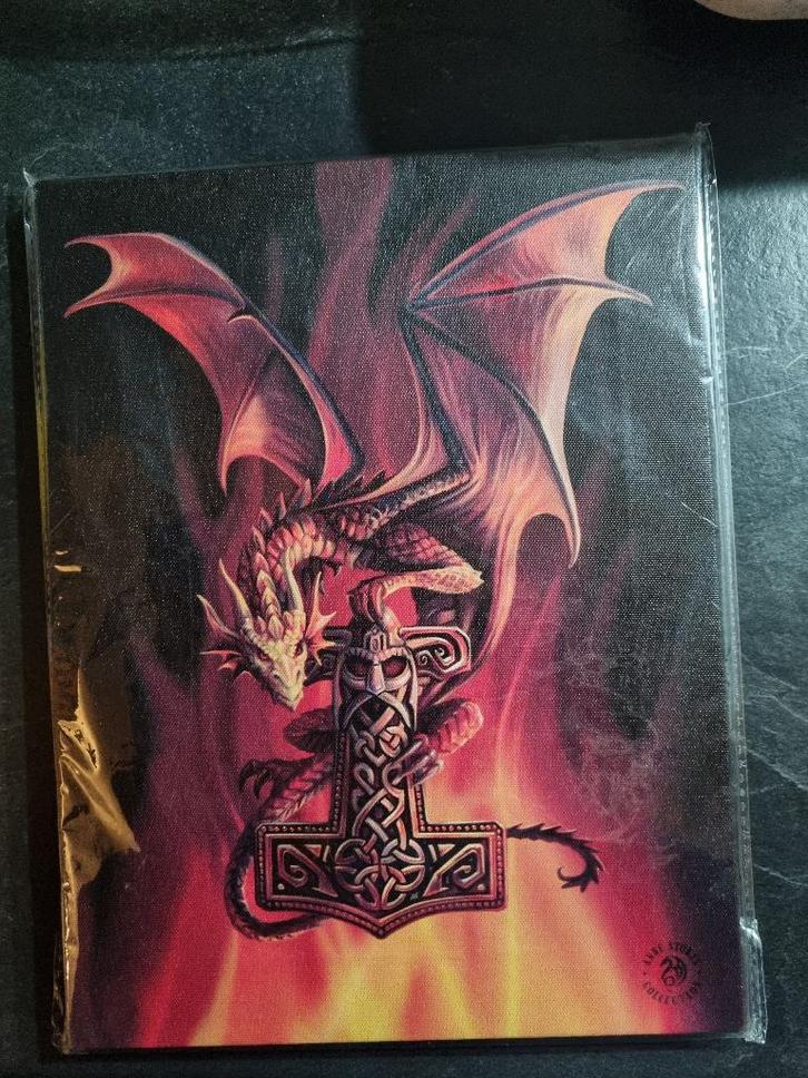 Anne Stokes Mjolnir Dragon Canvas, Antiek en Kunst, Kunst | Schilderijen | Modern, Verzenden