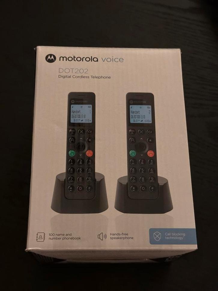Motorola Voice DOT202 Draadloze Telefoon, Telecommunicatie, Vaste telefoons | Handsets en Draadloos, Nieuw, 2 handsets, Ophalen of Verzenden