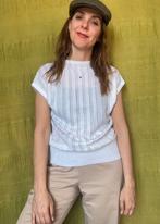 Vintage top - wit - korte mouwen - M/38/medium, Kleding | Dames, Maat 38/40 (M), Hg, Hg, Wit