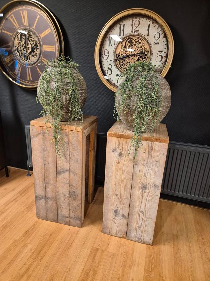 Steigerhouten zuilen/ barkrukken 2 voor €100,-, Huis en Inrichting, Woonaccessoires | Zuilen en Pilaren, Gebruikt, Ophalen