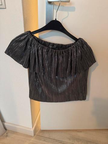 Metallic off shoulder top - maat 32 beschikbaar voor biedingen