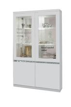Vitrinekast Forever wit - zwart | Italiaans Hoogglans Chrome, Ophalen of Verzenden, Nieuw, 25 tot 50 cm, Glas