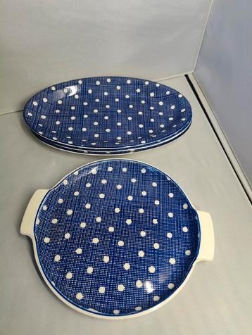 Waechtersbach Bordjes - Blauw met Stippen beschikbaar voor biedingen