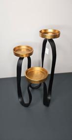 Kaarshouders "Octo" H.47cm, Huis en Inrichting, Woonaccessoires | Kandelaars en Kaarsen, Overige materialen, 25 tot 50 cm, Zwart