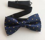 Vlinderstrik handgeweven Blauw met Gouden stip -NIEUW-, Ophalen of Verzenden, Nieuw, Blauw, Met patroon