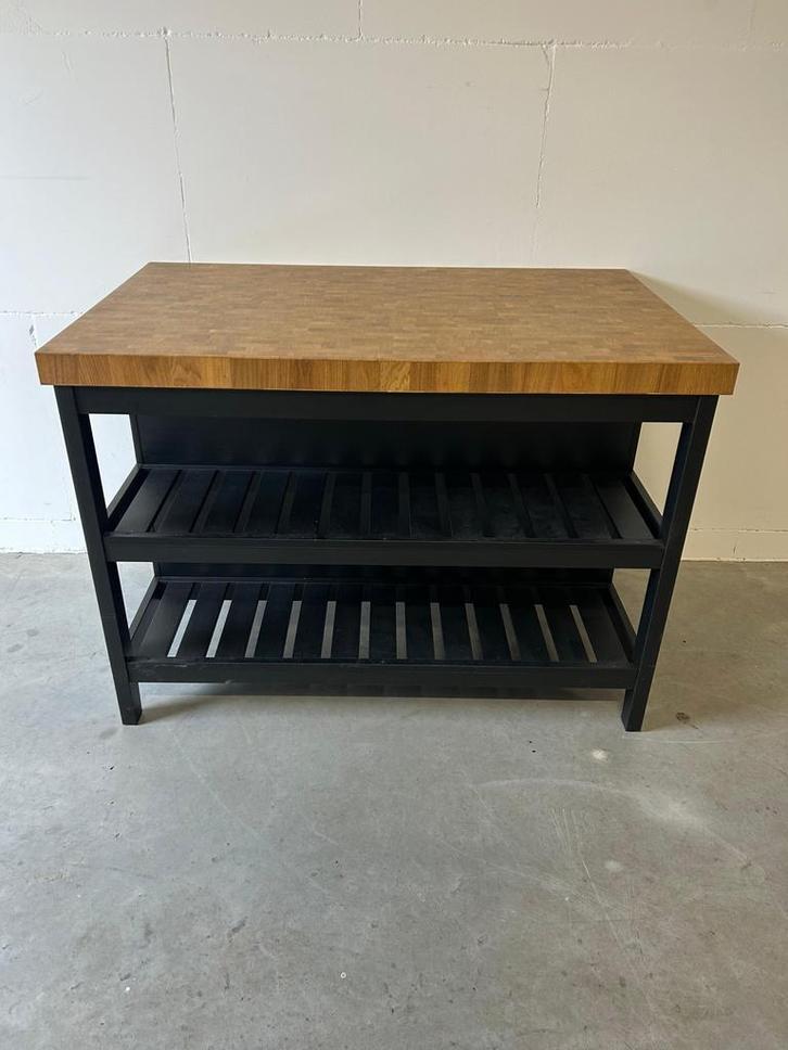 Ikea VADHOLMA Keukeneiland tafel inpaktafel, Huis en Inrichting, Keuken | Complete keukens, Gebruikt, Overige typen, Zwart, Hout