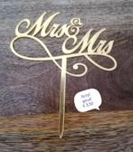 Mrs & Mrs mr & mr bruiloft trouwen taarttopper diverse, Ophalen of Verzenden, Nieuw, Taarten of Cupcakes, Versiering