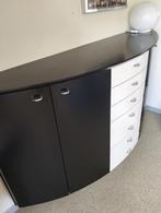 Halfrond Hangend dressoir wandkast zwart wit 170 cm, Ophalen, 150 tot 200 cm, Zo goed als nieuw, Halfrond