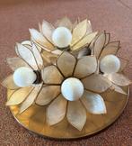 Italiaans 1970s Capiz parelmoer plafondlamp, Ophalen of Verzenden, Zo goed als nieuw, Metaal, Midcentury modern boho romantisch luxury