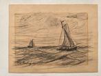 Hendrik Willem Mesdag (1831-1915) - Bomschuiten op Zee, Ophalen of Verzenden