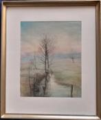 Landschap bij Woolde, Hengelo 1961 - schilderij met lijst, Antiek en Kunst, Ophalen