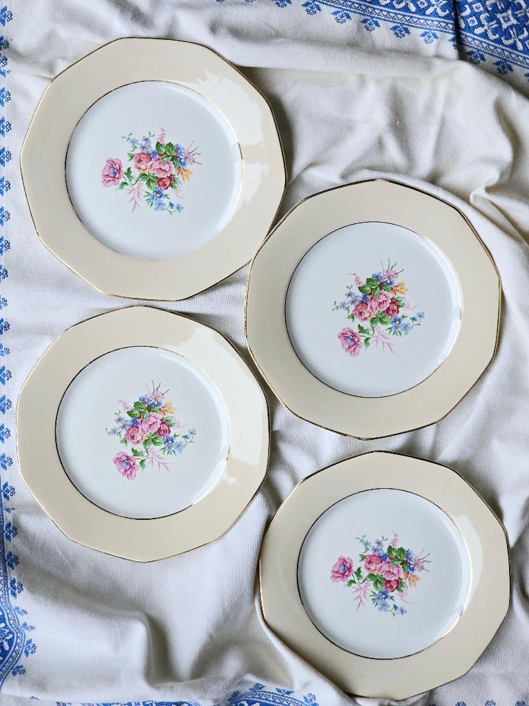 Set van 8 Franse diepe en platte borden Moulin des Loups, Antiek en Kunst, Antiek | Servies los, Ophalen of Verzenden