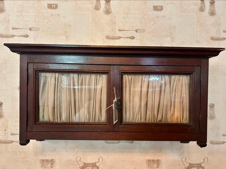 Antiek frans hangkastje, keuken vitrine kastje, aan de muur, Huis en Inrichting, Kasten | Vitrinekasten, Nieuw, Minder dan 100 cm
