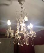 Lustertje 4 armen met glaskristallen ANTIEK, Antiek en Kunst, Antiek | Lampen, Ophalen