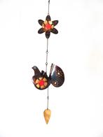 Vintage 60s vogel bloem mobile hanger raamhanger koper rood, Ophalen, Gebruikt