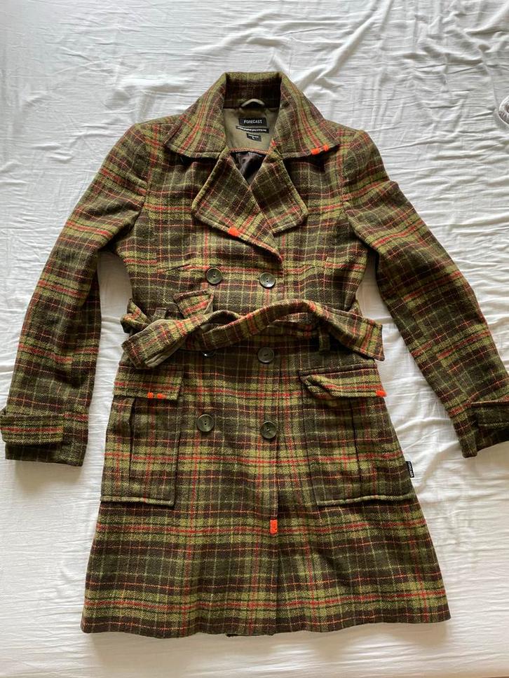 Groene geruite jas van Forecast - Maat L, Kleding | Dames, Jassen | Winter, Nieuw, Maat 42/44 (L), Groen, Ophalen of Verzenden