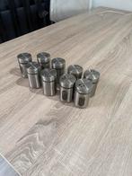 Set van 9 kruidenstrooiers - RVS, Ophalen of Verzenden, Gebruikt