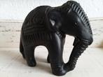 Zwart stenen olifant beeldje, Gebruikt, Ophalen of Verzenden, Dier
