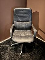 2 bureaustoelen zwart leer gebruikt, Huis en Inrichting, Bureaustoelen, Ophalen, Zo goed als nieuw, Zwart