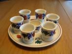 BOERENBONT SERVIES 1 EIERSCHAAL MET 6 EIDOPJES + ZOUTVAATJE, Huis en Inrichting, Keuken | Servies, Overige typen, Ophalen of Verzenden