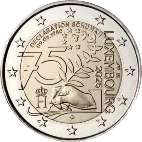 Speciale 2 Euro LUXEMBURG 2025 “Schumanverklaring" in unc., Postzegels en Munten, Munten | Europa | Euromunten, 2 euro, Luxemburg