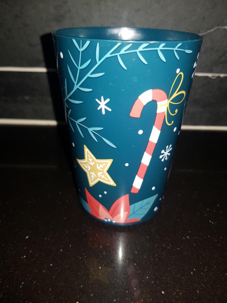 Plastic kerst beker, Ophalen of Verzenden, Gebruikt