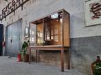 XL Museum Vitrinekast Eikenhout | Grote Vintage Vitrine Kast, 200 cm of meer, 150 tot 200 cm, Ophalen of Verzenden, Vintage Retro Antiek