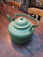 Prachige vintage groene emaille waterketel, Antiek en Kunst, Antiek | Emaille, Ophalen