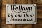 Welkom bij ons thuis schoenen uit reclamebord van metaal, Info@deconoord.nl, Deco Noord, Nieuw, Ophalen of Verzenden