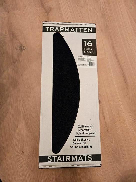 Nieuwe set trapmatten Carrolton Zwart, 16 stuks, Huis en Inrichting, Woonaccessoires | Overige, Nieuw, Ophalen of Verzenden