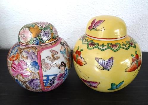 2 mooie oude gemberpotten, Antiek en Kunst, Antiek | Keramiek en Aardewerk, Ophalen of Verzenden