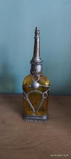 Oude Parfumfles met Zilveren Details, Ophalen of Verzenden