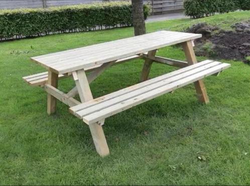 Solide picknicktafels, Tuin en Terras, Picknicktafels, Nieuw, Rechthoekig, Hout, Ophalen of Verzenden