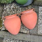 2 Terracotta Wandpotten Bloempot, Aardbeipot, Muurpot, Ophalen, Gebruikt, Overige vormen, Terracotta