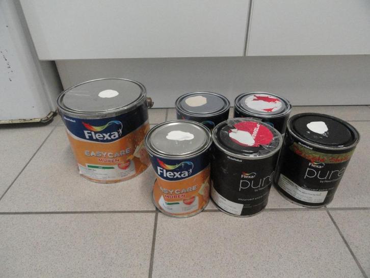FLEXA MUURVERF WIT DIVERSE KLEUREN, Doe-het-zelf en Verbouw, Verf, Beits en Lak, Nieuw, Verf, Minder dan 5 liter, Wit, Ophalen of Verzenden