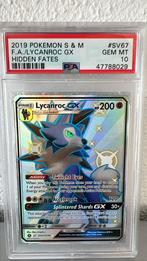 Pokemon Hidden Fates Lyncanroc SV67 PSA 10, Ophalen of Verzenden, Nieuw, Losse kaart, Foil