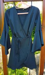 Fairy dress overslag petrol groen polyester satijn M, Maat 38/40 (M), Ophalen of Verzenden, Zo goed als nieuw, Boven de knie