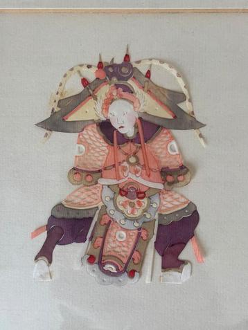 Bijzondere Chinese knipkunst, papierkunst, ingelijst beschikbaar voor biedingen