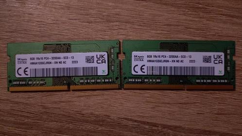 SK Hynix 2x8GB (16GB) DDR4-3200 SODIMM dual channel set, Computers en Software, RAM geheugen, Zo goed als nieuw, Laptop, 16 GB