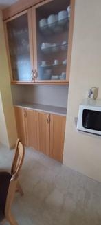 gratis af te halen massief houten keuken, Huis en Inrichting, Keuken | Complete keukens, Ophalen, Gebruikt, Bruin, Enkelwandige keuken