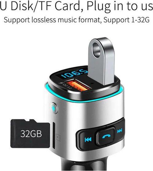 Bluetooth Handsfree Auto Oplader met FM Transmitter, Auto diversen, Carkits, Zo goed als nieuw, Ophalen of Verzenden